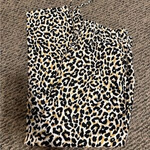 J Crew Straight Leg Leopard Pants